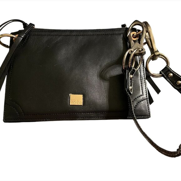 Kooba Handbags - Kooba Black Leather Envelope Purse with Removable Shoulder Strap